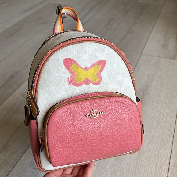 Coach Mini Court Backpack & Wristlet with Butterfly Print - Picture 3 of 6